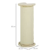 Tall Cat Scratching Post with Sisal Rope and Soft Plush Cover Anti Tip Design Beige