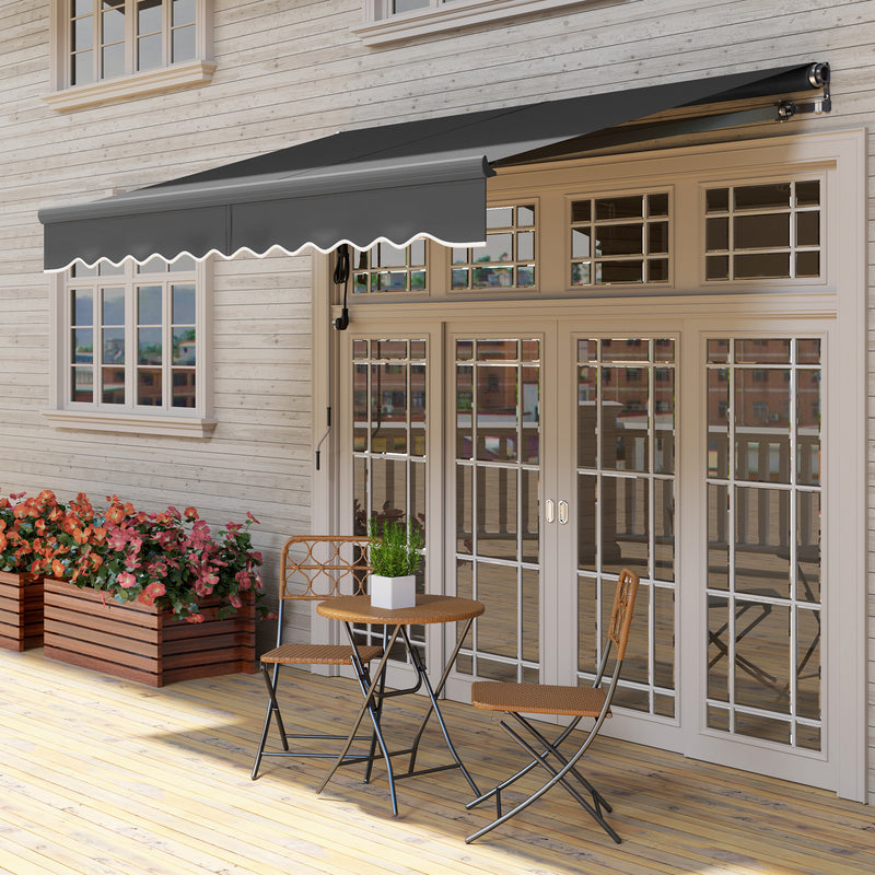 Dark Grey 3 x 2.5m Electric Retractable Awning with Remote Control UV30+ Sun Shade by Outsunny