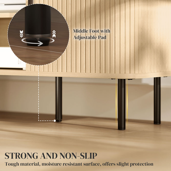 Oak TV Stand Cabinet for TVs up to 55 Inches with Storage Shelves and Cupboard by HOMCOM