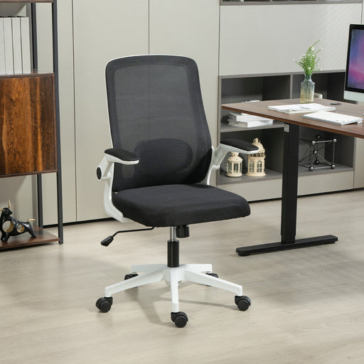 Black Mesh Back Adjustable Swivel Office Chair with Ergonomic Design by HOMCOM