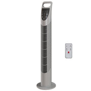 Tower Fan for Small Rooms with Quiet Operation and Remote Control Grey AOSOM