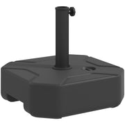 Square Garden Parasol Base Heavy Duty Umbrella Stand Holds Up to 25kg Black by Outsunny