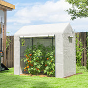 Two-Room Walk-In Greenhouse with Roll-Up Door & Mesh Windows – 140 x 200cm Outsunny