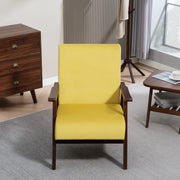 Champagne Velvet Accent Chair with Solid Wood Frame and Padded Seat for Living Room by HOMCOM
