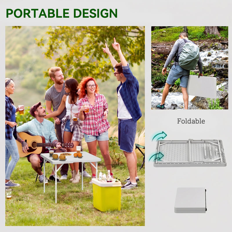 Folding Camping Table with Adjustable Height for Easy Outdoor Meals Dark Grey
