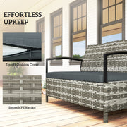 Garden Storage Bench with 125L Hidden Compartment and Padded Seat for Two Dark Grey Outsunny