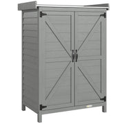Potting Station with Storage Cabinet & Galvanised Steel Top for Organising Garden Tools and Supplies, Grey Outsunny
