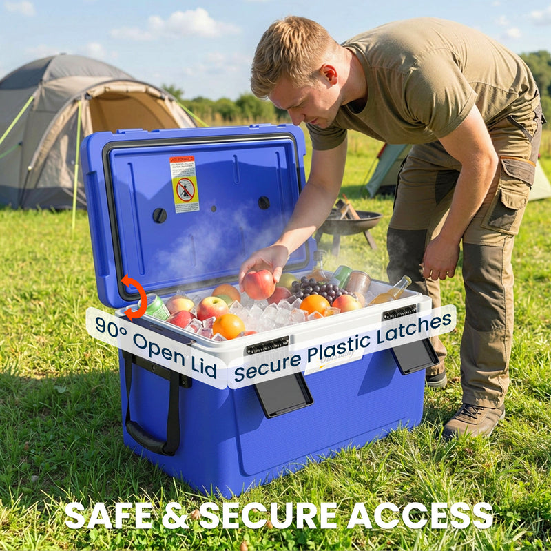 Cooler Box for Camping Keeps Food and Drinks Cold Up to 3 Days 42L Dark Blue Outsunny