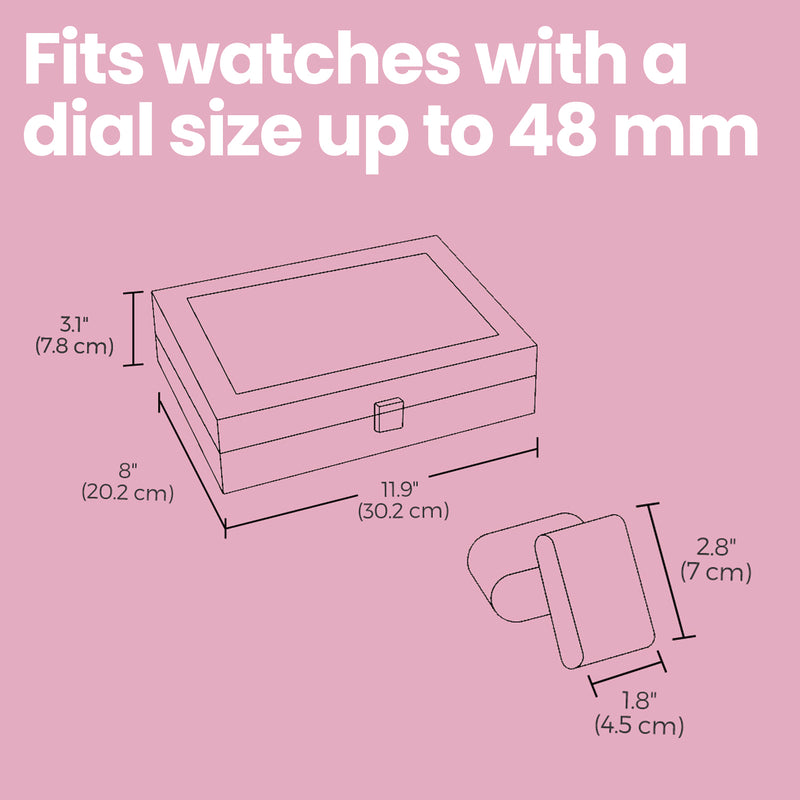 Lockable 12 Slot Watch Box with Glass Lid and Drawer for Organised Storage by Songmics
