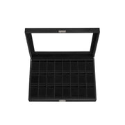 Lockable Black Watch Box with 24 Slots and Glass Lid for Display and Storage by Songmics