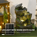Dark Grey Garden Water Feature with LED Lights for Outdoor Decor by Outsunny