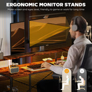 L Shaped Gaming Desk with LED Lights and Power Outlets 150cm Corner Computer Desk by HOMCOM