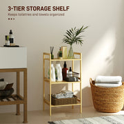 Three Tier Bamboo Storage Shelf Adjustable Freestanding Organiser Unit by HOMCOM
