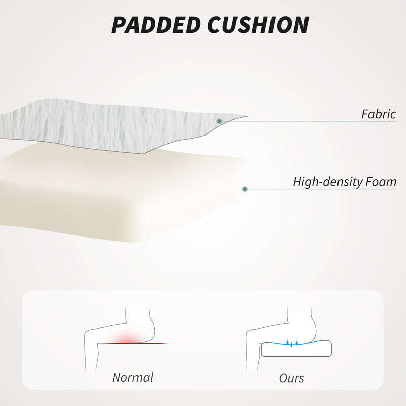 Armless Swivel Office Chair with Adjustable Height for Home or Vanity Use, White