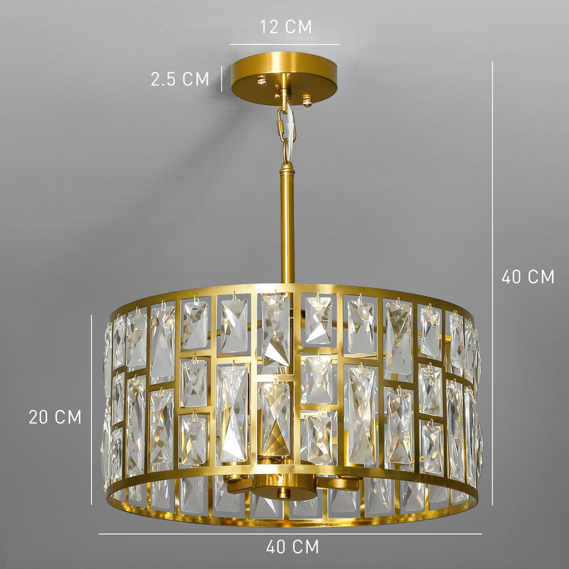 72 Drop Crystal Glass Chandelier Ceiling Light for Dining Room or Hallway, Gold-Tone