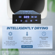 4kg Vented Tumble Dryer 800W Compact Front Load with Smart Mode White by HOMCOM AOSOM