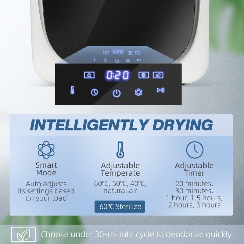 4kg Vented Tumble Dryer 800W Compact Front Load with Smart Mode White by HOMCOM AOSOM