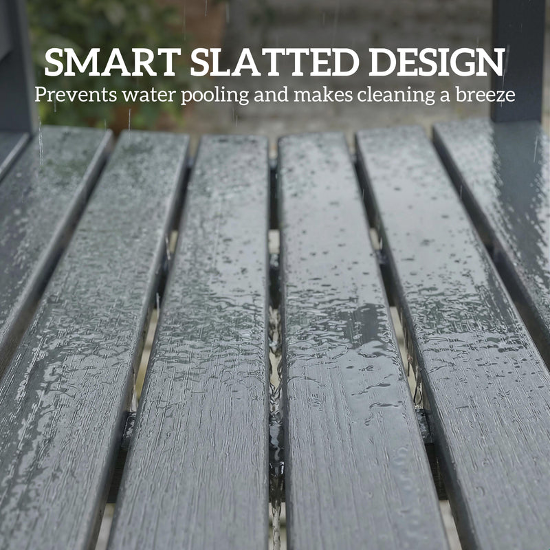Garden Bench for Two with Weatherproof Low Maintenance Design Grey