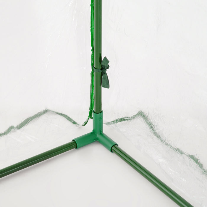 Set of 2 Clear Tunnel Greenhouses with Roll-up Door Steel Frame and Plastic Cover by Outsunny