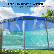 Round Pool Cover for 270–280 cm Above Ground Pools Keeps Water Clean Blue AOSOM