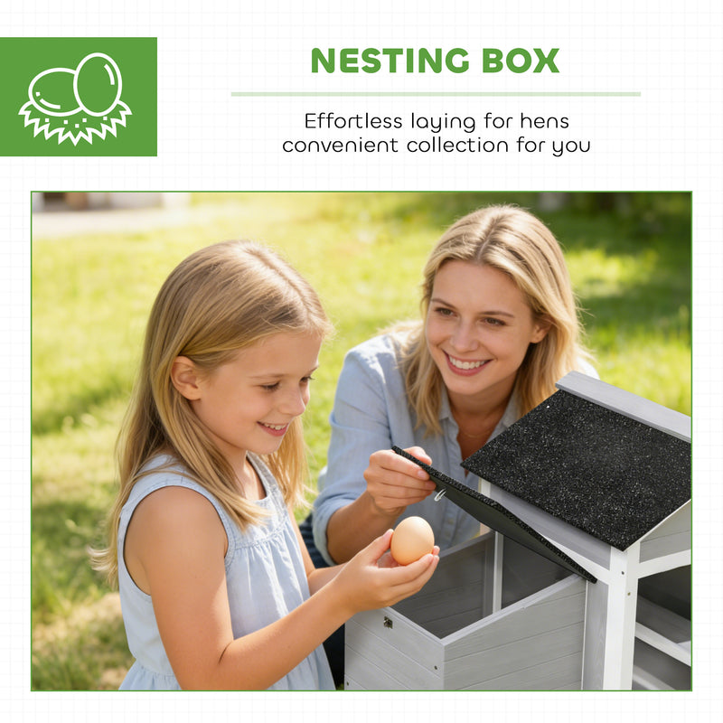 Wooden Outdoor Chicken Coop for 1–2 Chickens or Small Pets with Raised Weatherproof Design Grey