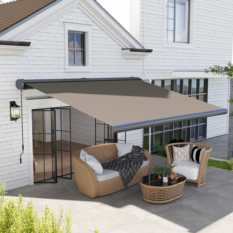 4x3m Electric Retractable Awning with Remote Control UPF50+ Sun Shade Light Grey by Outsunny