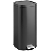 30L Pedal Bin with Soft Close Lid and Removable Inner Bucket for Kitchen or Office Black