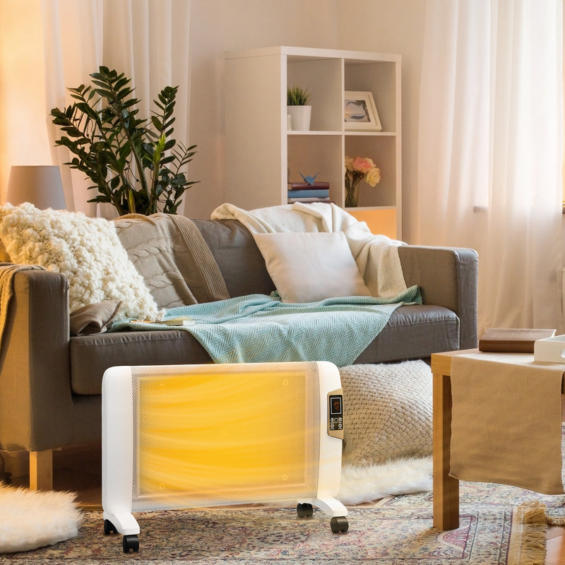 Portable Electric Space Heater with Adjustable Thermostat for Home or Office Use, White