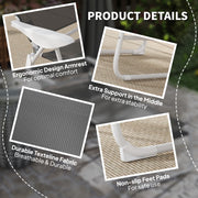 Charcoal Grey Foldable Lounge Chair with Adjustable Backrest and Headrest by Outsunny