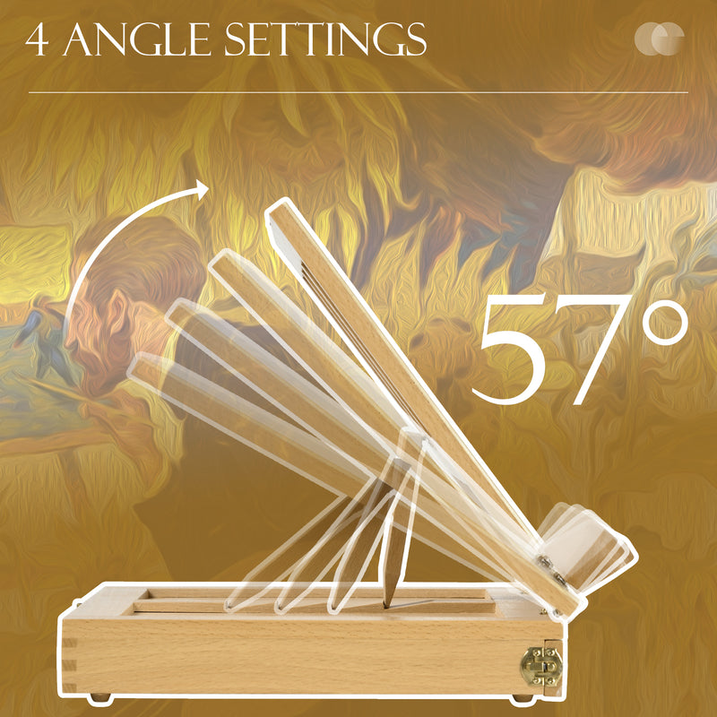 Portable Wooden Artist Easel with Storage Drawer Ideal for Tabletop Painting, Natural