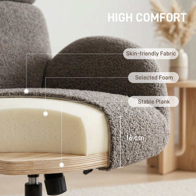 Armchair and Footstool Set with Swivel and Rocking for Relaxing at Home Grey AOSOM