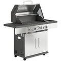 Gas Barbecue with 5 Burners for Easy Outdoor Cooking and Entertaining Black Outsunny