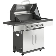 Gas Barbecue with 5 Burners for Easy Outdoor Cooking and Entertaining Black Outsunny