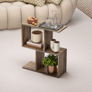 Narrow 3 Tier Side Table with Open Storage Shelves Ideal for Small Spaces Oak
