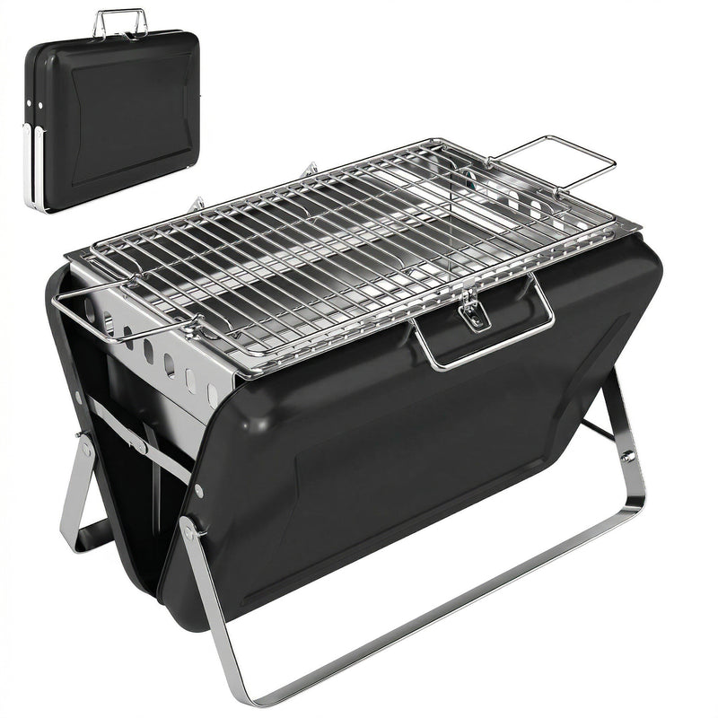 Portable Charcoal BBQ Grill for Easy Outdoor Cooking and Picnics Black
