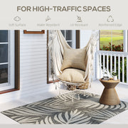 Machine Washable Indoor Outdoor Rug UV Resistant for Patio Garden or Kitchen, Grey