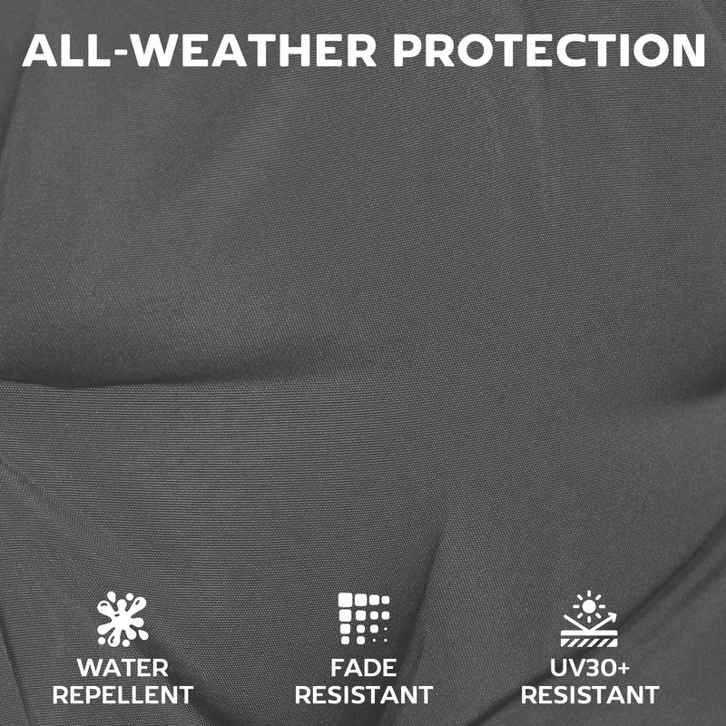 Garden Chair Cushions Set of 2 with Water Resistant Covers and Firm Foam Support Dark Grey Outsunny