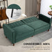 Dark Green Velvet Feel 3 Seater Sofa Bed Modern Design by HOMCOM