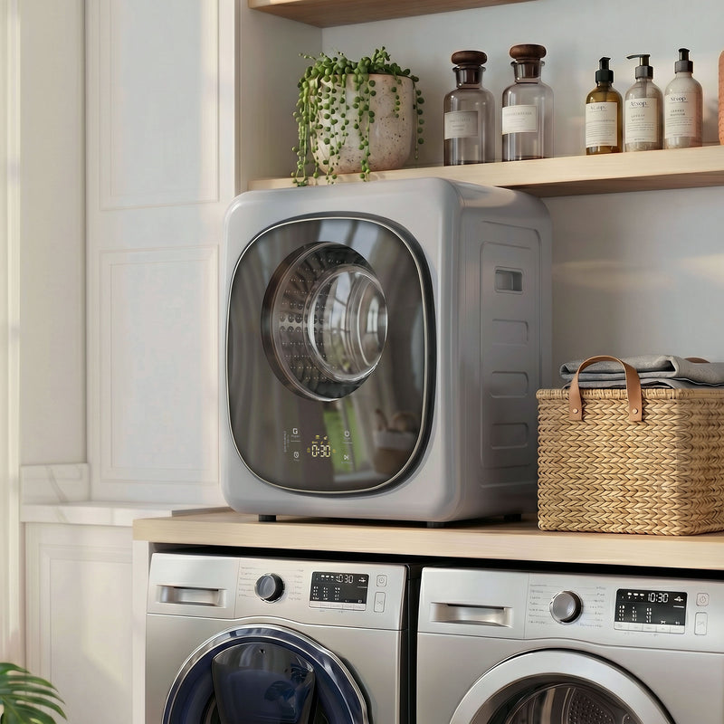 Compact Tumble Dryer for Small Flats with Space Saving Design and Hygiene Cycle Silver