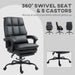 Black Faux Leather Reclining Swivel Executive Office Chair with Footrest by HOMCOM