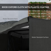 Grey Waterproof Cover for 3 Seater Swing Chair Protects Against Rain and UV Damage