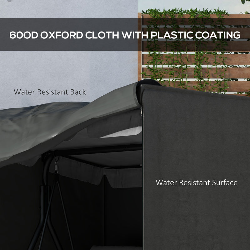 Grey Waterproof Cover for 3 Seater Swing Chair Protects Against Rain and UV Damage