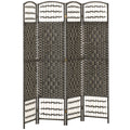Folding Room Divider with 4 Panels for Instant Privacy in Lounge or Bedroom Dark Grey