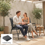Garden Chair Cushions Set of 2 with Water Resistant Covers and Firm Foam Support Dark Grey Outsunny