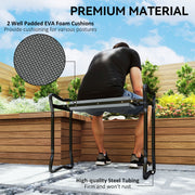 2 in 1 Garden Kneeler Seat Foldable Kneeling Pad and Support Bench Grey by Outsunny
