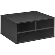 Three Compartment Office Printer Storage Cabinet With Adjustable Shelves, Black