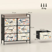 6 Drawer Chest of Drawers with Spacious Storage for Bedroom or Living Room White