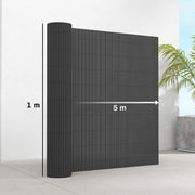 Garden Privacy Screen Fence for Sheltered Outdoor Spaces Easy Fit Weatherproof Dark Grey Outsunny
