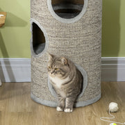 Cat Climbing Tree with Sisal Scratching Posts and Padded Rest Platform Light Grey