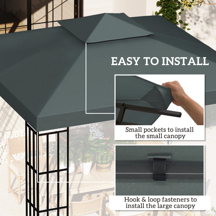 Grey 3x3m Gazebo Roof Replacement Canopy by Outsunny